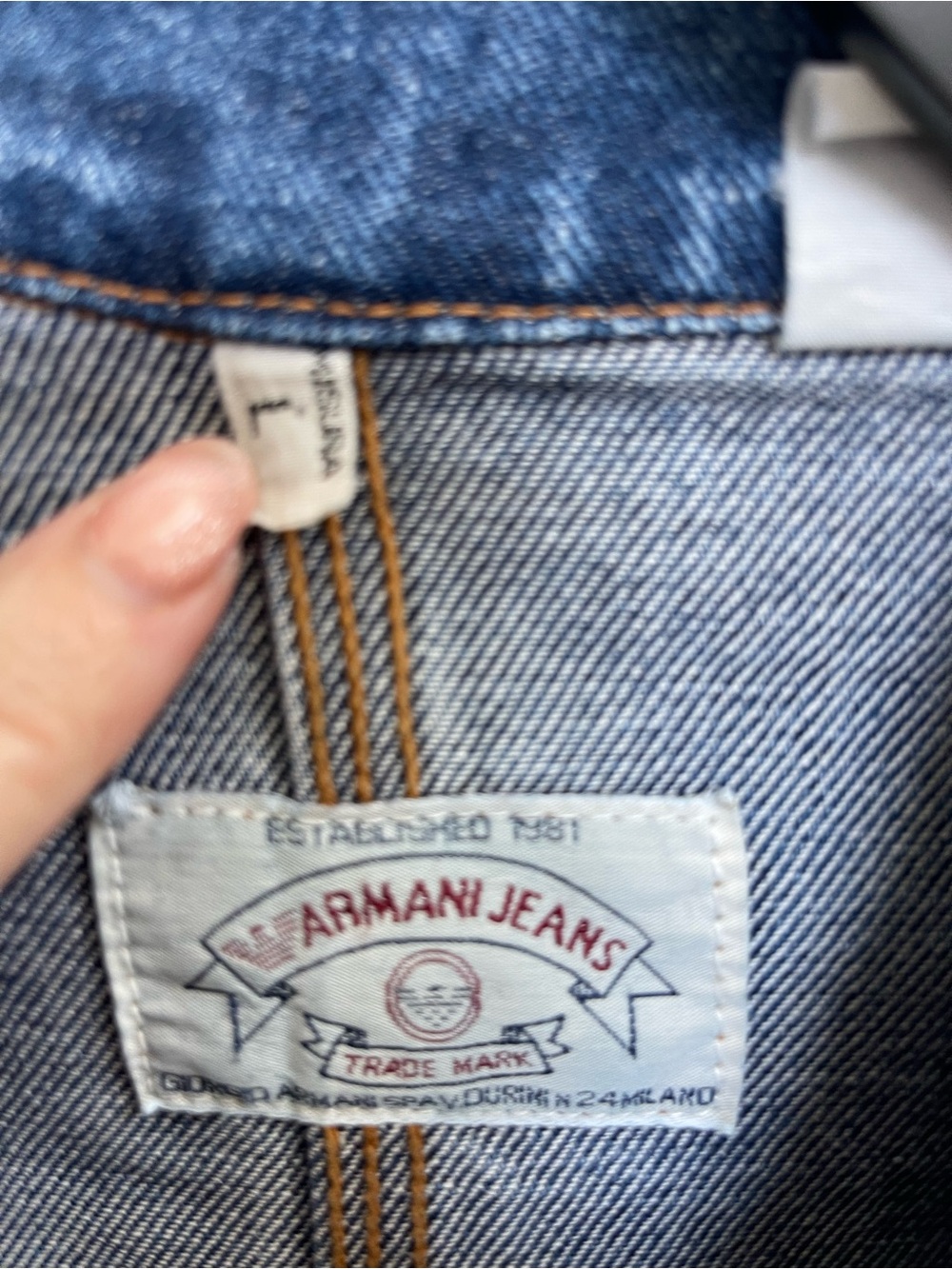 Rare Oversized Vintage Armani Jeans Men's Denim Utility Jacket - Picture 4 of 15
